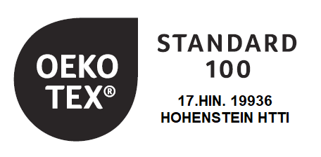 Ten przedmiot posiada certyfikat Standard 100 by Oeko-Tex